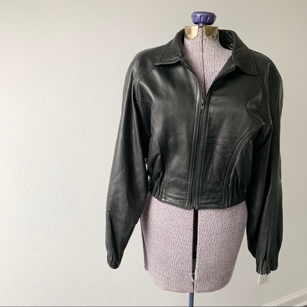 Top Gun style Vintage Leather Jacket, size 6ish